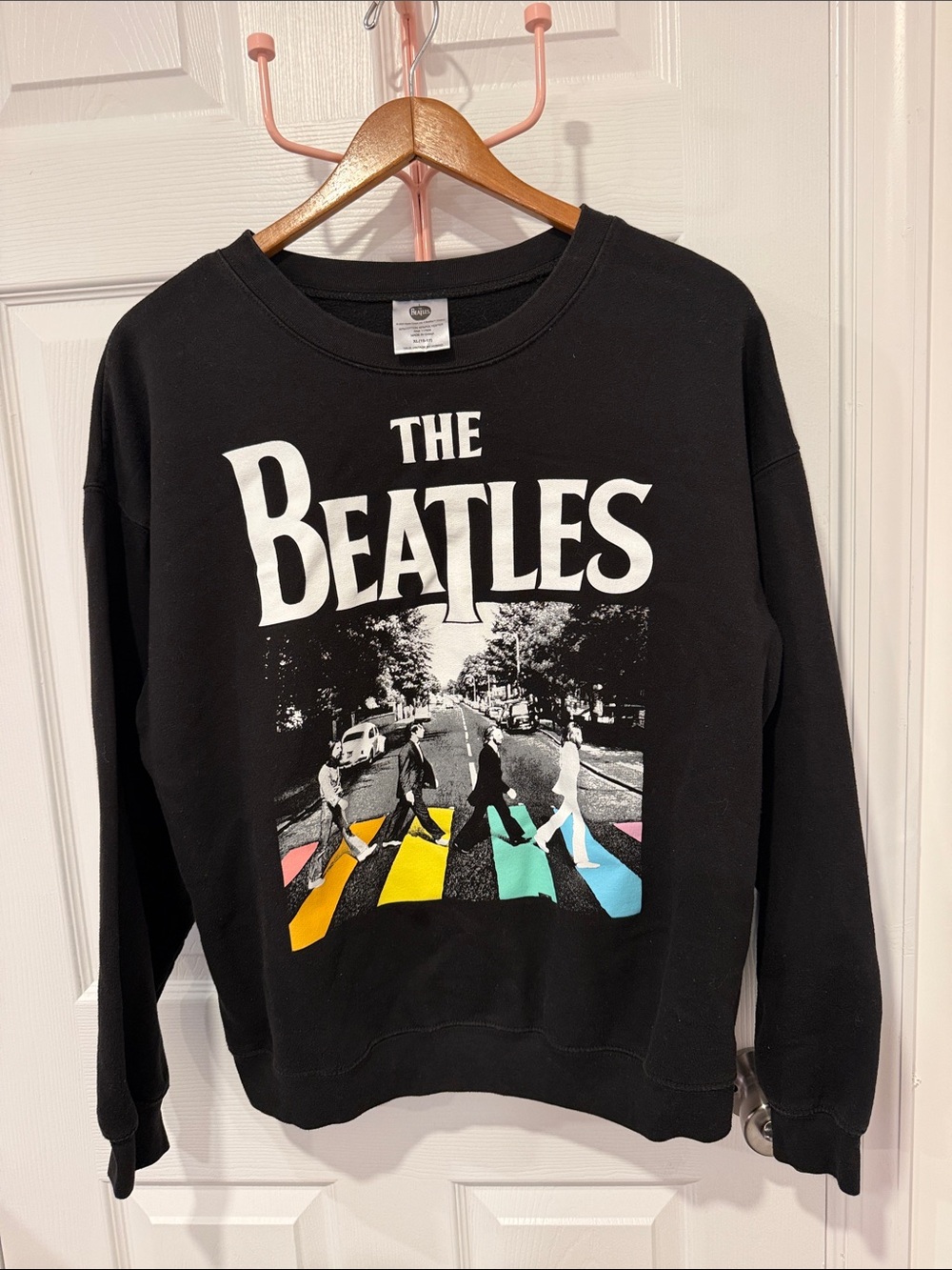 The Beatles Black Graphic Crewneck Sweatshirt